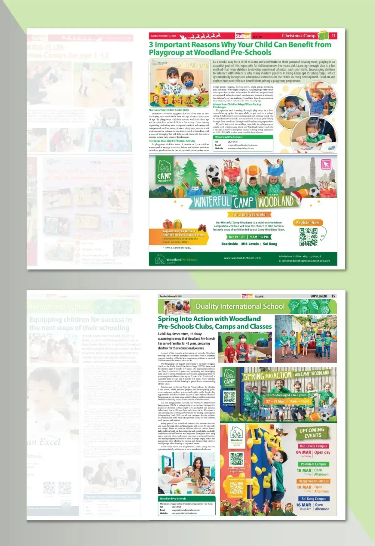 School Camp and Open Day Event Newspaper Ads